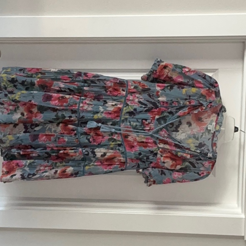 Sundance Floral Midi Dress - Blue and Pink